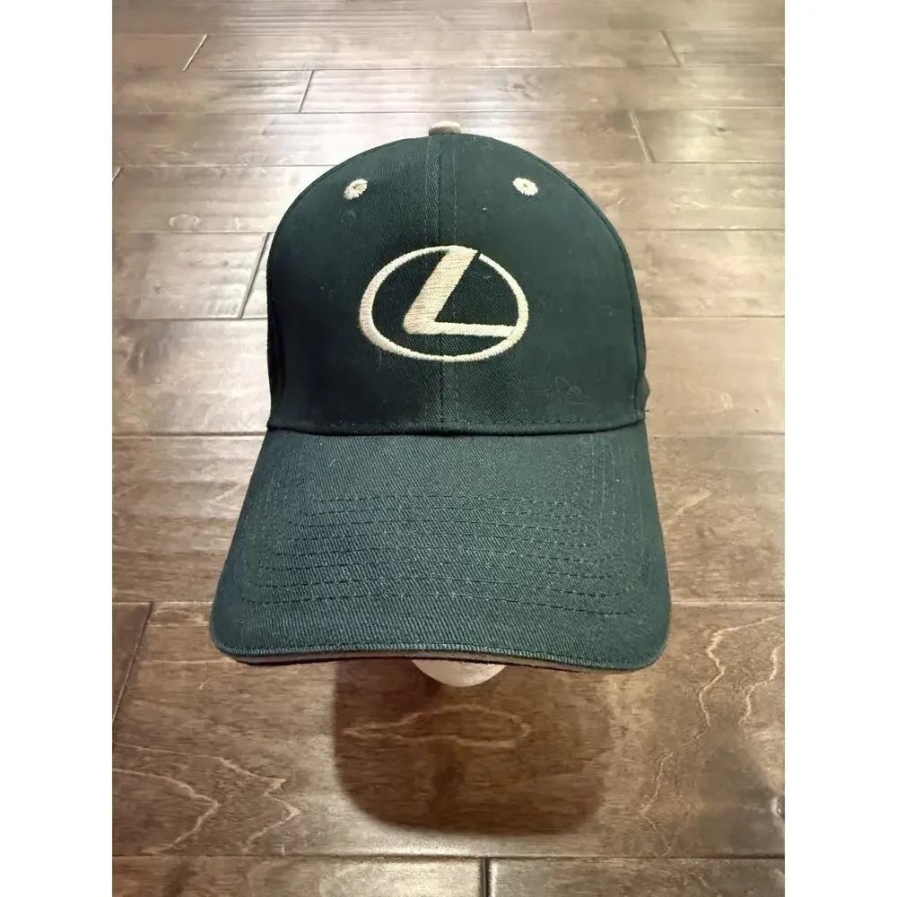 Vintage Lexus Logo Mens Green Adjustable Strapback Hat Baseball Cap 100% Cotton